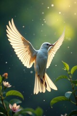 Obraz premium A delicate bird's wings spread wide in a soft, dreamy light, wings, serene