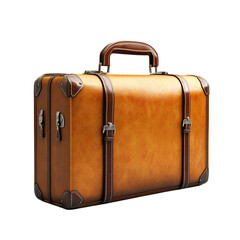 Vintage Leather Suitcase Travel Bag Retro Luggage Brown