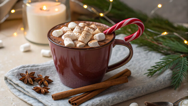 cup of coffee and christmas cookies