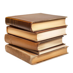 Stack of Vintage Leather Bound Books Old Books Knowledge History Literature,