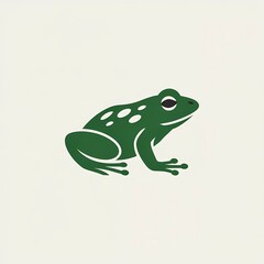 Obraz premium A green frog with a pattern of white spots on its body.