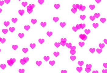 pink hearts background,  Isolated on transparent background, PNG	