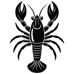 lobster  silhouette vector art illustration 