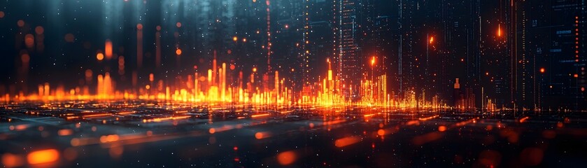 Fototapeta premium Vibrant data visualization of financial analytics and trends