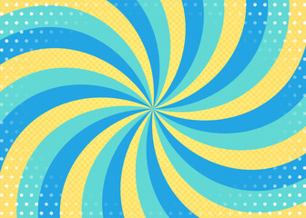 曲線のサンバースト、ハーフトーンのドット柄、ドットのパターン