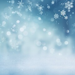 Christmas background featuring delicate snowflakes of various sizes gracefully falling against a soft gradient backdrop