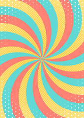 曲線のサンバースト、ハーフトーンのドット柄、ドットのパターン、縦向き