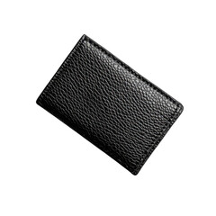 Elegant Black Leather Wallet on a Black Background with Texture