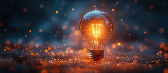 Illuminating Ideas: A Glowing Lightbulb in a Sparkling Universe