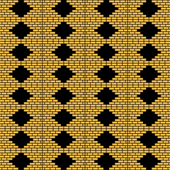 black background,gold colored bricks