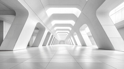 Modern, bright, empty corridor