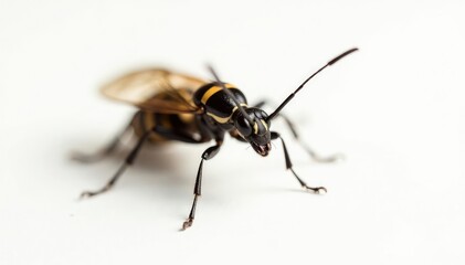 Close-up of single insect on pure white background, legs, wildlife, high-resolution