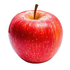 Fresh Red Apple with Water Droplets on Isolated Background