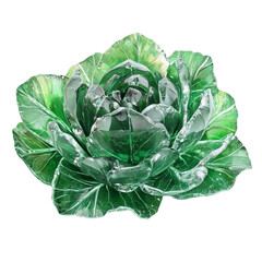 Obraz premium Green Glass Rose Sculpture Artistic Floral Craftsmanship,