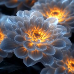 Illuminated Meadow of Engraved Floral Petals Symbolizing Development via Educational Concept