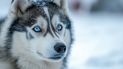 Obraz premium Husky in snowy landscape