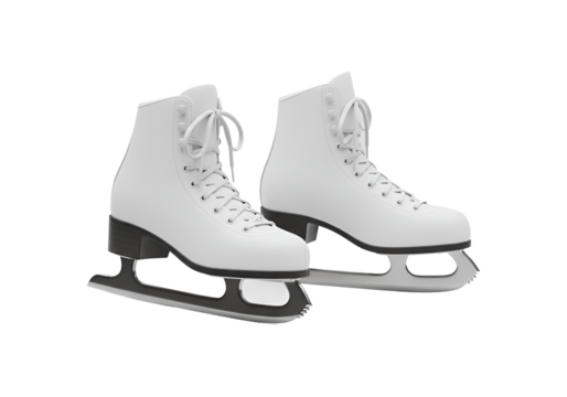Classic White Ice Skates with Silver Blades
