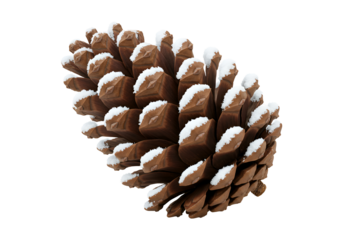 Realistic Pinecone with Fresh Snow Dusting