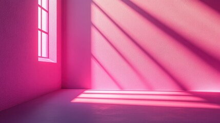 Pink room with window shadows