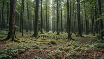 Obraz premium Forest Path In Sunlight