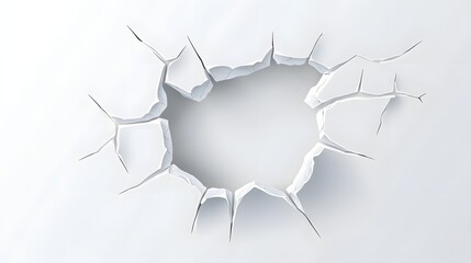 Fototapeta premium abstract white cracked hole in glass