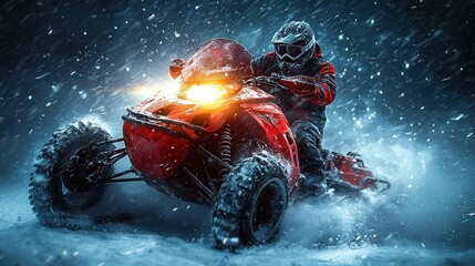 ATV in blizzard