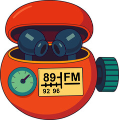 Cartoon Wireless Earbuds with FM Radio Case