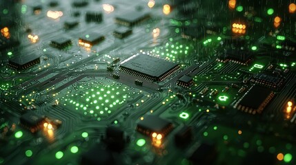 Obraz premium Complex circuit board close-up
