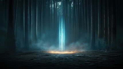 Mystical forest, glowing portal