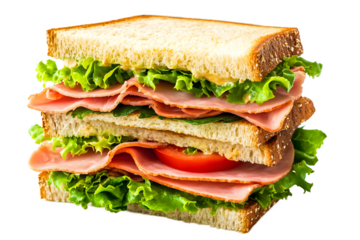 Fresh Deli Sandwich with Ham and Lettuce