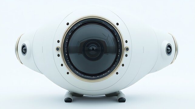 Modern white camera device for advanced video recording and capturing footage