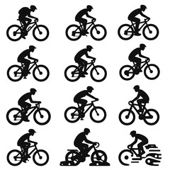 Fototapeta premium Mountain Biking Adventure Silhouette: Cycling Sport & Outdoor Exercise