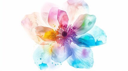 A watercolor-style flower clipart with soft blended colors, displayed against a white background.