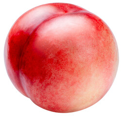 Red Nectarine isolated on white background, Fresh Nectarine on White Background With clipping path.