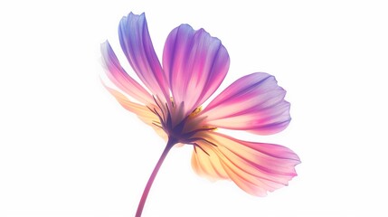 A wildflower clipart with colorful petals and a slender stem, standing against a white background.