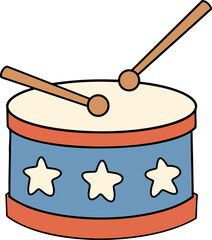 colorful drum with stars, perfect for festive celebrations and parades