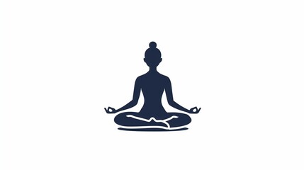 A yoga pose icon with a person meditating, representing mindfulness, clearly drawn on a white background.