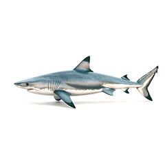 Obraz premium realistic gray shark swimming gracefully, showcasing its streamlined body and sharp features, evokes sense of oceanic majesty and power