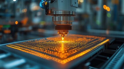 Automated laser cutting machine precision performance in manufacturing factory