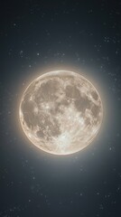 Obraz premium Illustration of Full Moon in a Starry Night Sky 