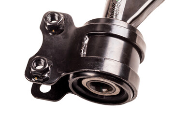 Car suspension component showing high precision engineering and design in a close-up view for...