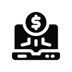 digital currency glyph icon. Strong and solid vector icon for websites, mobile interfaces, presentations, and visual branding. High quality and easy to edit.