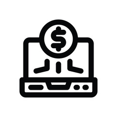 digital currency line icon. Clean and minimalist vector icon for websites, mobile apps, presentations, and logos. Fully scalable and customizable for any project.