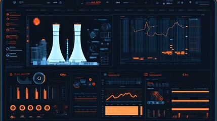 Smart finance dashboard displaying nuclear energy stock performance with futuristic UI elements.