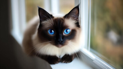 Sapphire-Eyed Siamese &ndash; Ultra-Realistic Sunlit Fur