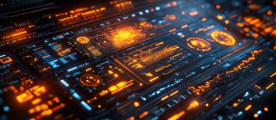 Futuristic HUD displays data