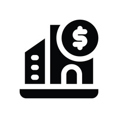 real estate glyph icon. Strong and solid vector icon for websites, mobile interfaces, presentations, and visual branding. High quality and easy to edit.
