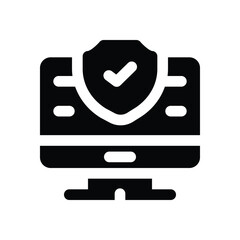 online insurance glyph icon. Strong and solid vector icon for websites, mobile interfaces, presentations, and visual branding. High quality and easy to edit.