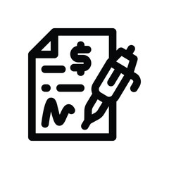 contract line icon. Clean and minimalist vector icon for websites, mobile apps, presentations, and logos. Fully scalable and customizable for any project.