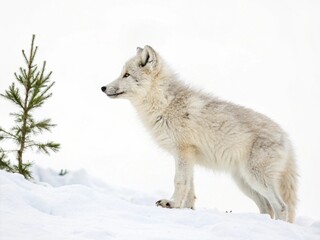 Obraz premium Polar Bear in Snowy Arctic Landscape
